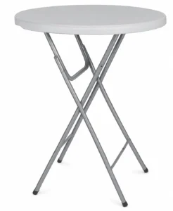 Mesa alta cóctel plegable blanca para eventos