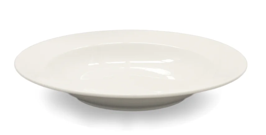 Plato hondo blanco de porcelana de 23 cm