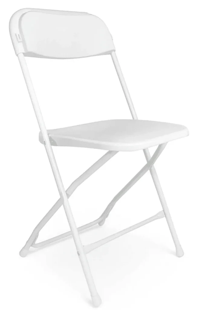 Arriendo silla plegable blanca para eventos en Santiago