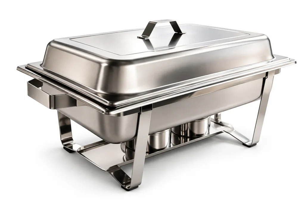Arriendo de chafer para buffet 1 GN de acero inoxidable en Santiago